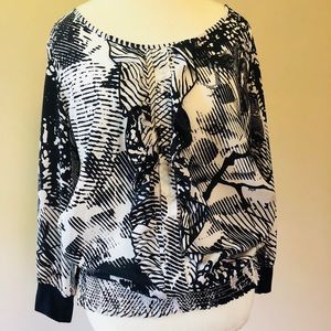 Boatneck blouse with ruffles